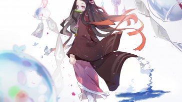 nezuko's mysterious pink eyes live wallpaper