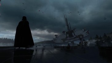 darth vader's rainy night vigil live wallpaper