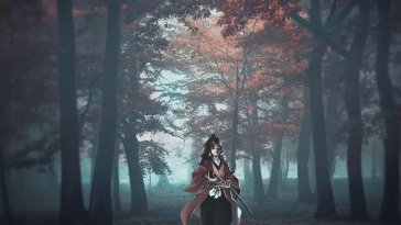 yoriichi in forest (demon slayer) live wallpaper