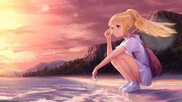 cute lillie at the beach (pokemon) live wallpaper