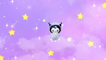 kuromi in space (hello kitty) live wallpaper