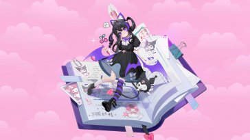 anime girl and kuromi live wallpaper