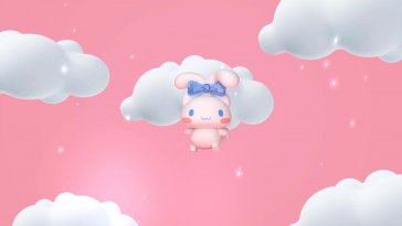 cinnamoroll flying in clouds live wallpaper