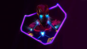 neon-infused iron man live wallpaper