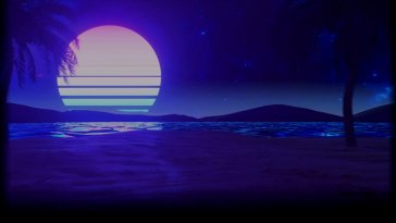 retrowave beach live wallpaper