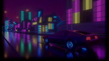 retrowave neon city live wallpaper