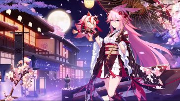 yae sakura's bloom of battle live wallpaper