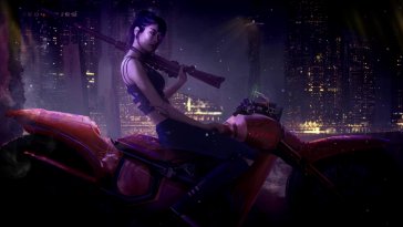 biker girl from cyberpunk 2077 live wallpaper