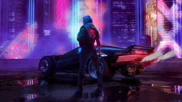 girl in the rain (cyberpunk 2077) live wallpaper