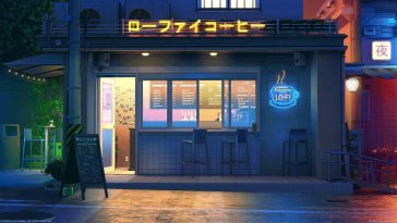 lofi coffee shop live wallpaper