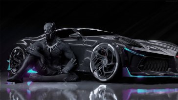 black panther bugatti chiron la voiture noire live wallpaper