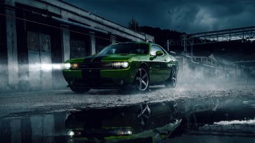 green dodge challenger live wallpaper