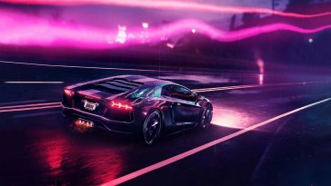 purple lights lamborghini live wallpaper