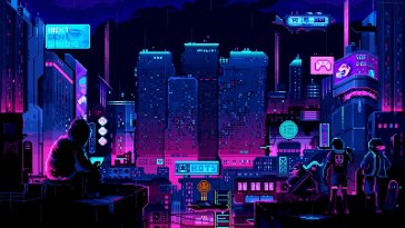 asus rog pixel city live wallpaper