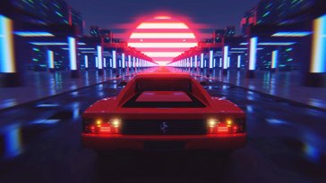 ferrari testarossa driving on the street live wallpaper