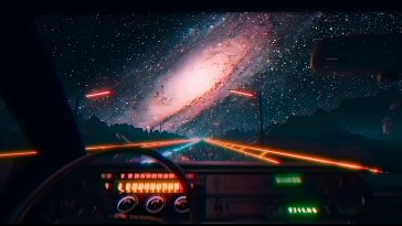 night drive under stars live wallpaper