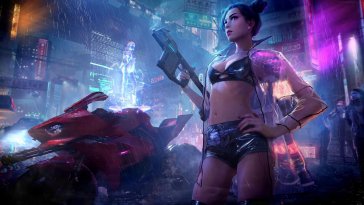 cyberpunk night girl live wallpaper