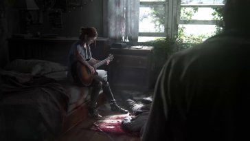 ellie playing guitar live wallpaper