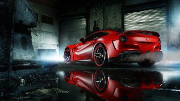 red ferrari in garage live wallpaper