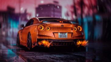 orange nissan skyline gtr live wallpaper