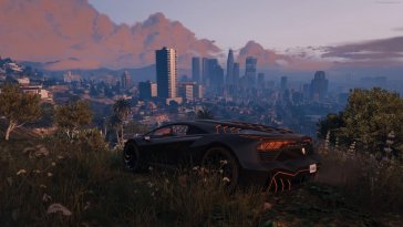 parked urban sports car (gta v) live wallpaper