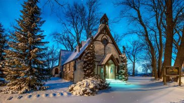 church in winter live wallpaper