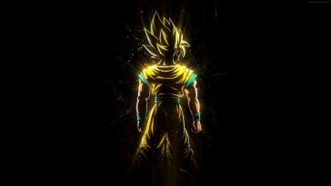 black background with goku (dragon ball z) live wallpaper