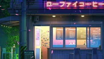 lofi cafe in evening live wallpaper