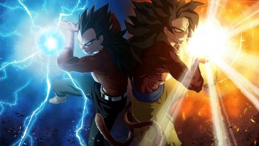 goku and vegeta with powerful lightning energies live wallpaper