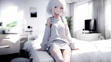 girl in white room live wallpaper