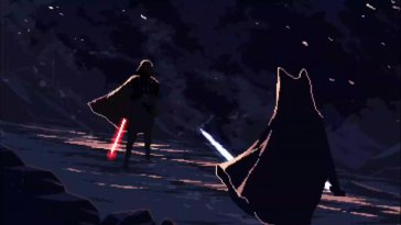 ahsoka vs vader (pixel art) live wallpaper