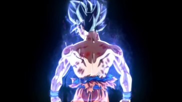 goku black floating with blue aura around live wallpaper