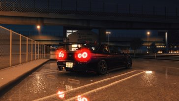 skyline gt-r near bridge live wallpaper