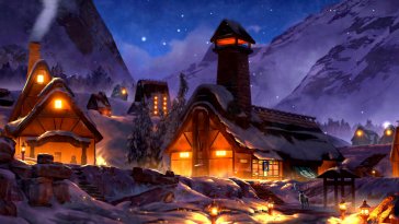 cozy winter village live wallpaper