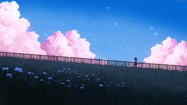 pink puff clouds live wallpaper