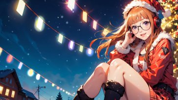 futaba sakura on christmas (persona 5) live wallpaper