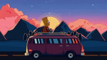 bart simpsons travel van live wallpaper