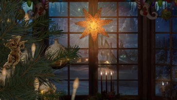 christmas decor on window live wallpaper