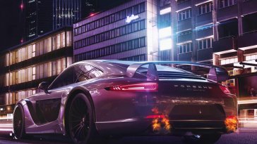 porsche 991 at night live wallpaper