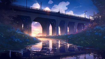 sunset bridge live wallpaper