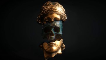 golden glitch mask live wallpaper