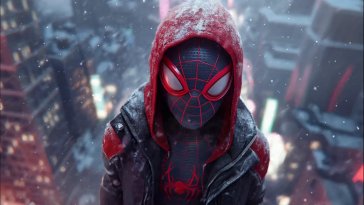 miles morales in snow live wallpaper