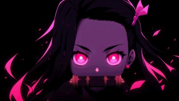 nezuko with glowing eyes live wallpaper