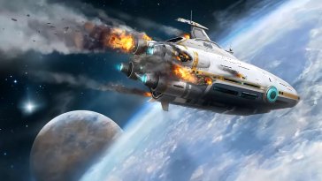 damaged space ship live wallpaper