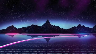 retro lake at night live wallpaper