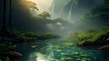 pond in jungle live wallpaper