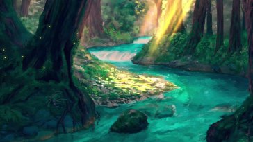 blue fantasy river live wallpaper