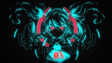 dark neon miku live wallpaper