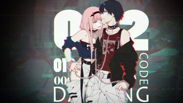 zero two and hiro in streetwear live wallpaper