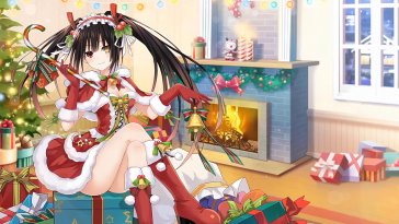 kurumi tokisaki on christmas live wallpaper